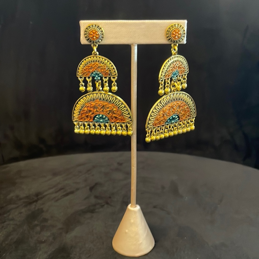 Brand new; chunky bohemian dangly earrings; 2.75 inches long; 1.5 inches wide